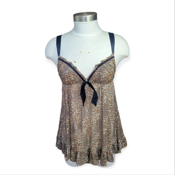 Victoria's Secret Other - Victoria’s Secret Babydoll Lingerie Leopard Ruffle medium